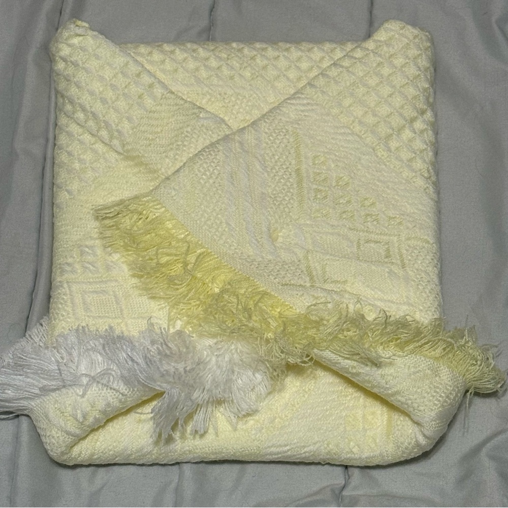 Yellow Textured Baby Blanket